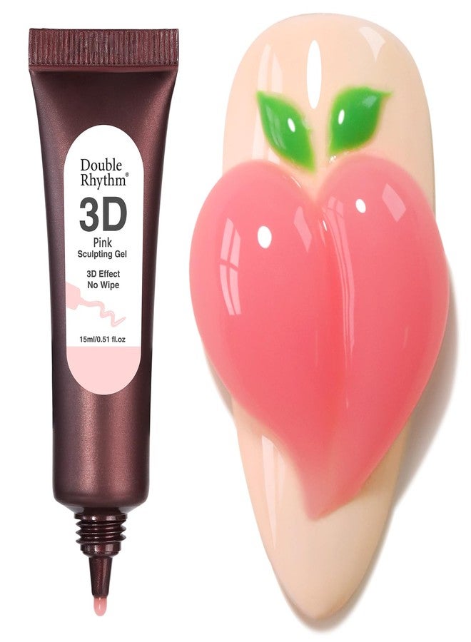 دابل ريذم جل أظافر ثلاثي الأبعاد من دبل ريذم، 0.5 أونصة، جل نحت فن الأظافر، طلاء جل بدون مسح لتصميمات الأظافر، فن الأظافر بنفسك للرسم والتشكيل والنحت والتزيين (جل نحت ثلاثي الأبعاد وردي) - Image 1